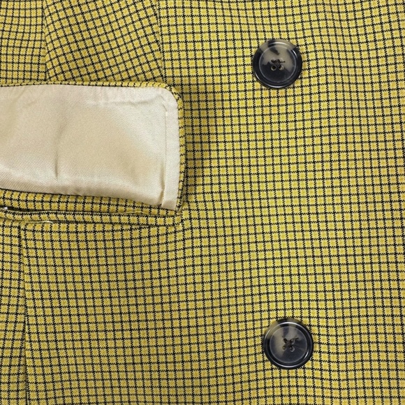 Wilfred (Aritizia) | Margaux Blazer | 00 | Yellow Check Pattern | Double Breast - Picture 5 of 15